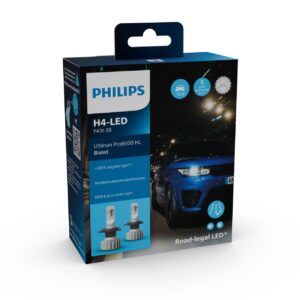 H4 12V 18W Ultinon Pro6000 Boost 5800K +300% mit Straßenzulassung 2St. Philips